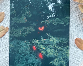 Kodama Forest Poster - Ghibli Style Art Print, Studio Ghibli Wall Decor