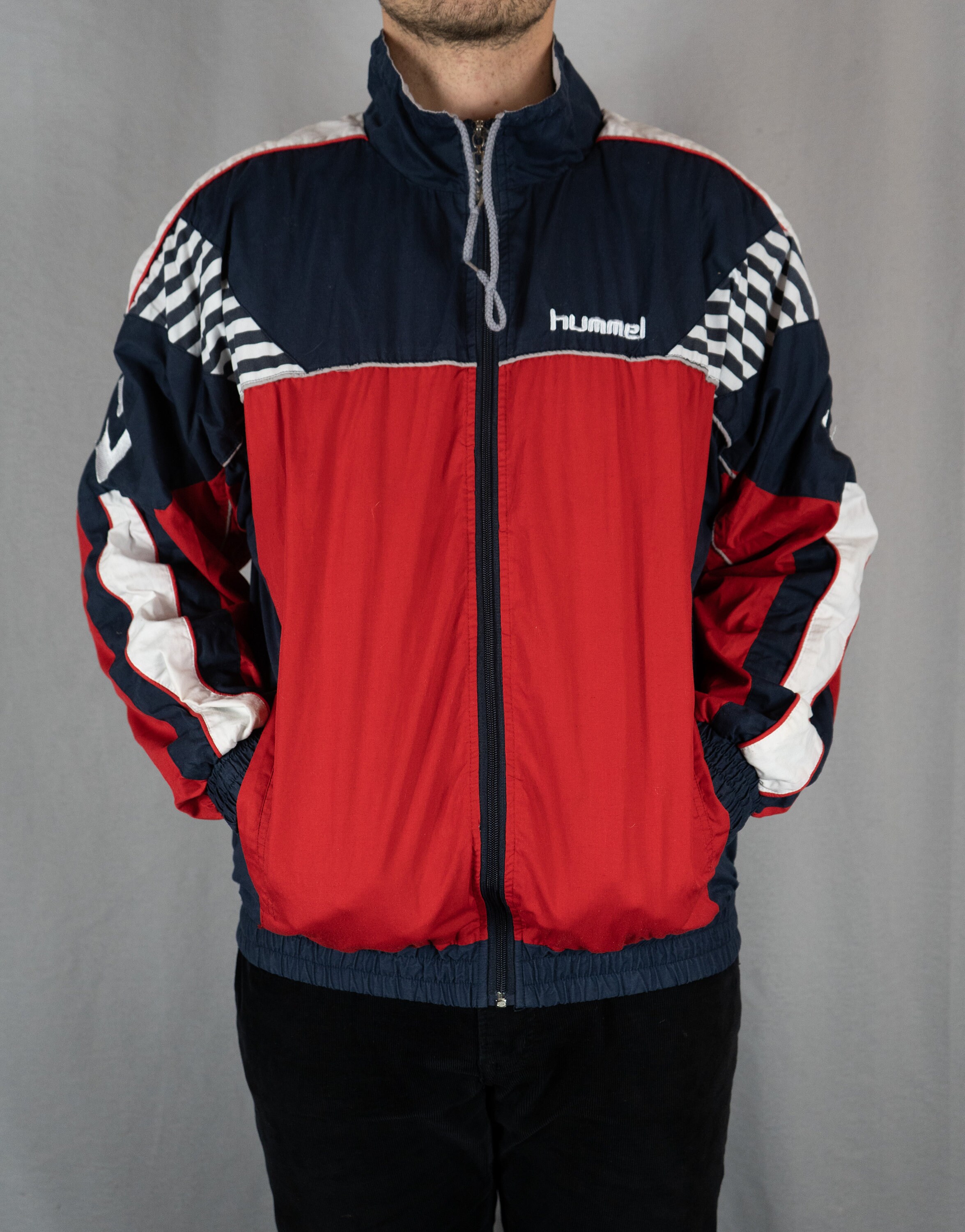 Rettidig tack resident Vintage Hummel Training Jacket M Retro Red Blue - Etsy