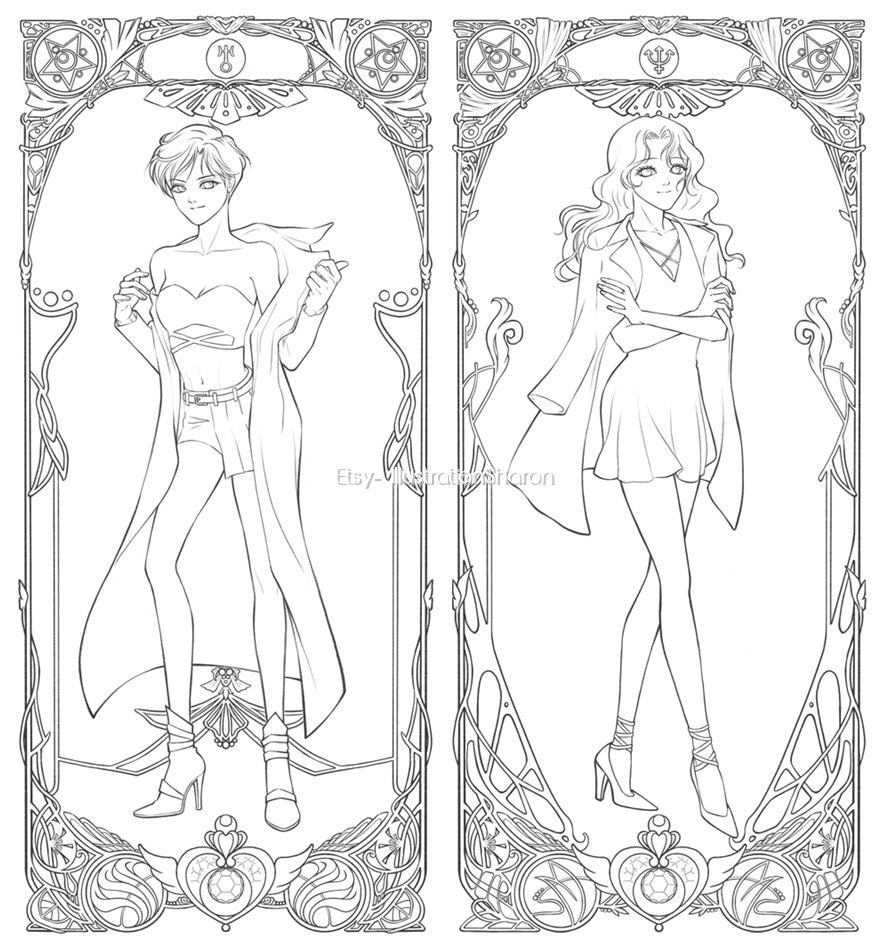 sailor neptune coloring pages