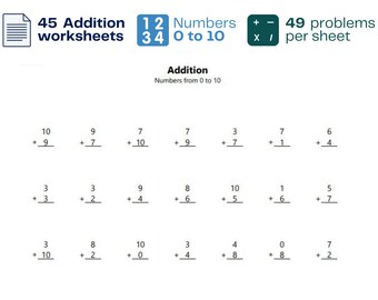 Printable Math Worksheets - Etsy UK