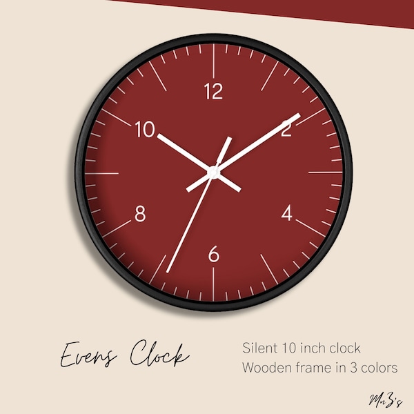 Red Wall Clock Etsy