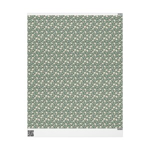 Vintage Green Floral Wrapping Paper: Victorian Botanical Gift Wrap Bild 6