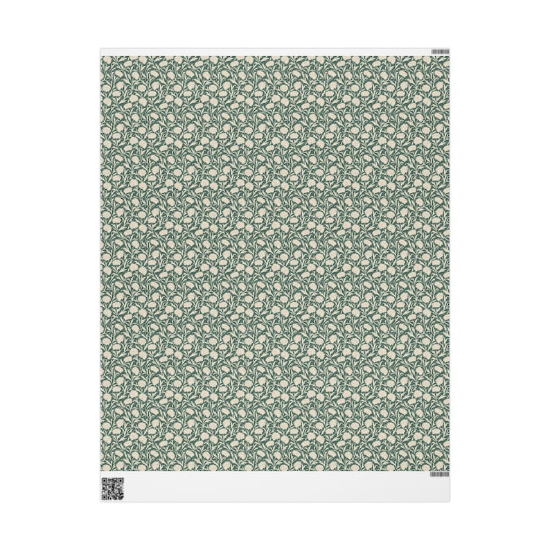 Vintage Green Floral Wrapping Paper: Victorian Botanical Gift Wrap Bild 6