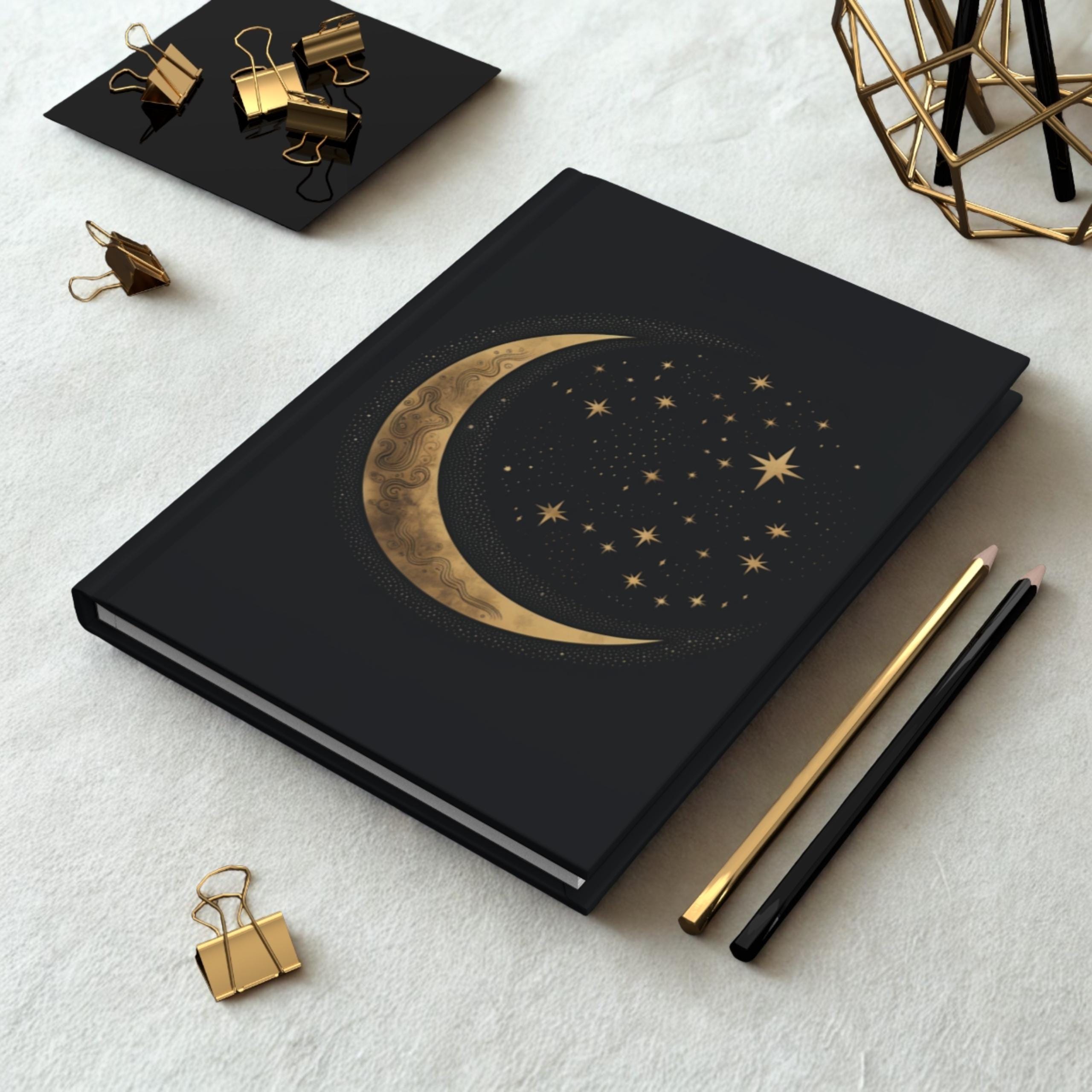 Moon Celestial Hardcover Notebook Moon Crescent Journal Diary - Etsy