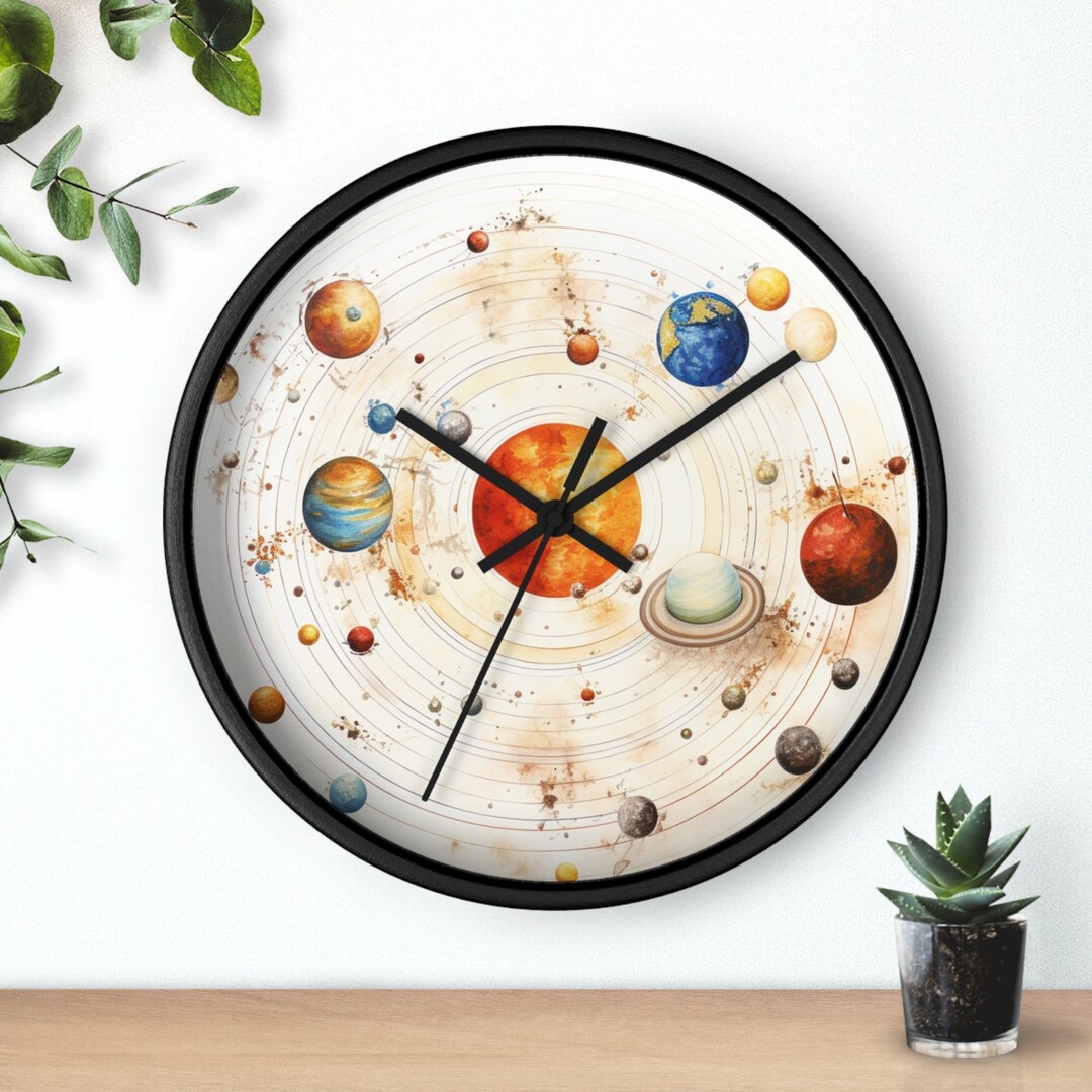 Teen Wall Clock Star Wall Decor Solar System Wall Etsy
