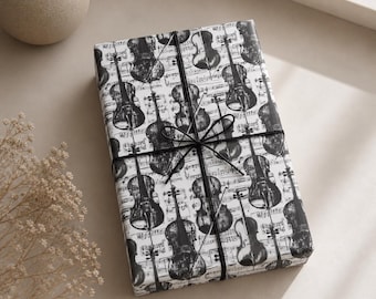 Papel de regalo con diseño de violín: Envoltorio de regalo para amantes de la música
