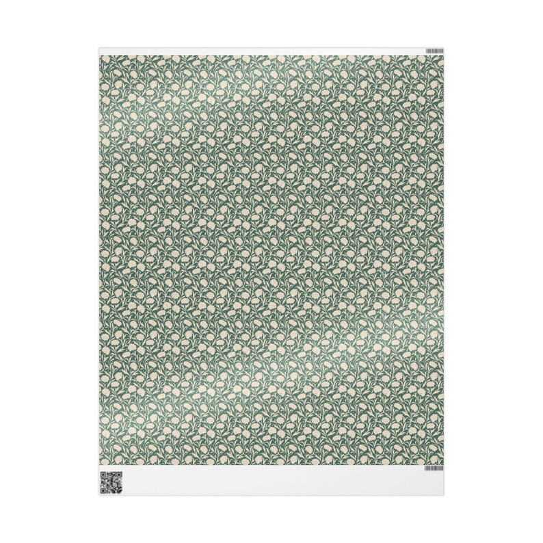 Vintage Green Floral Wrapping Paper: Victorian Botanical Gift Wrap Bild 7