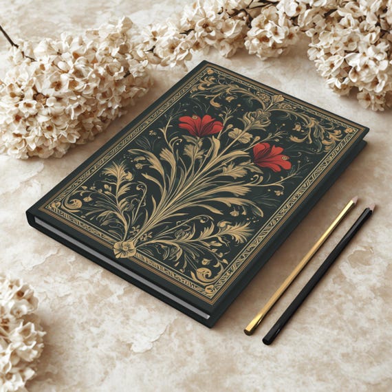 Floral Art Nouveau notebook - Vintage journal diary gift