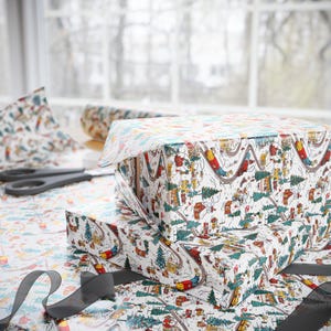Christmas Train Wrapping Paper: Nostalgic Winter Gift Wrap, Children's Holiday Paper image 6