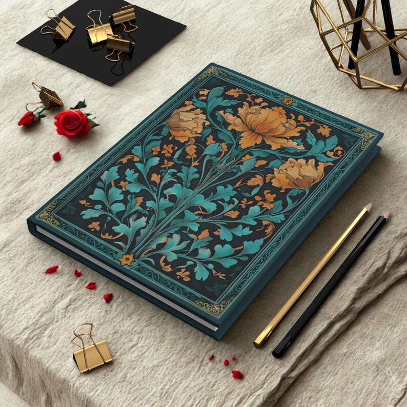 Floral Art Nouveau notebook - Vintage journal diary gift afbeelding 9