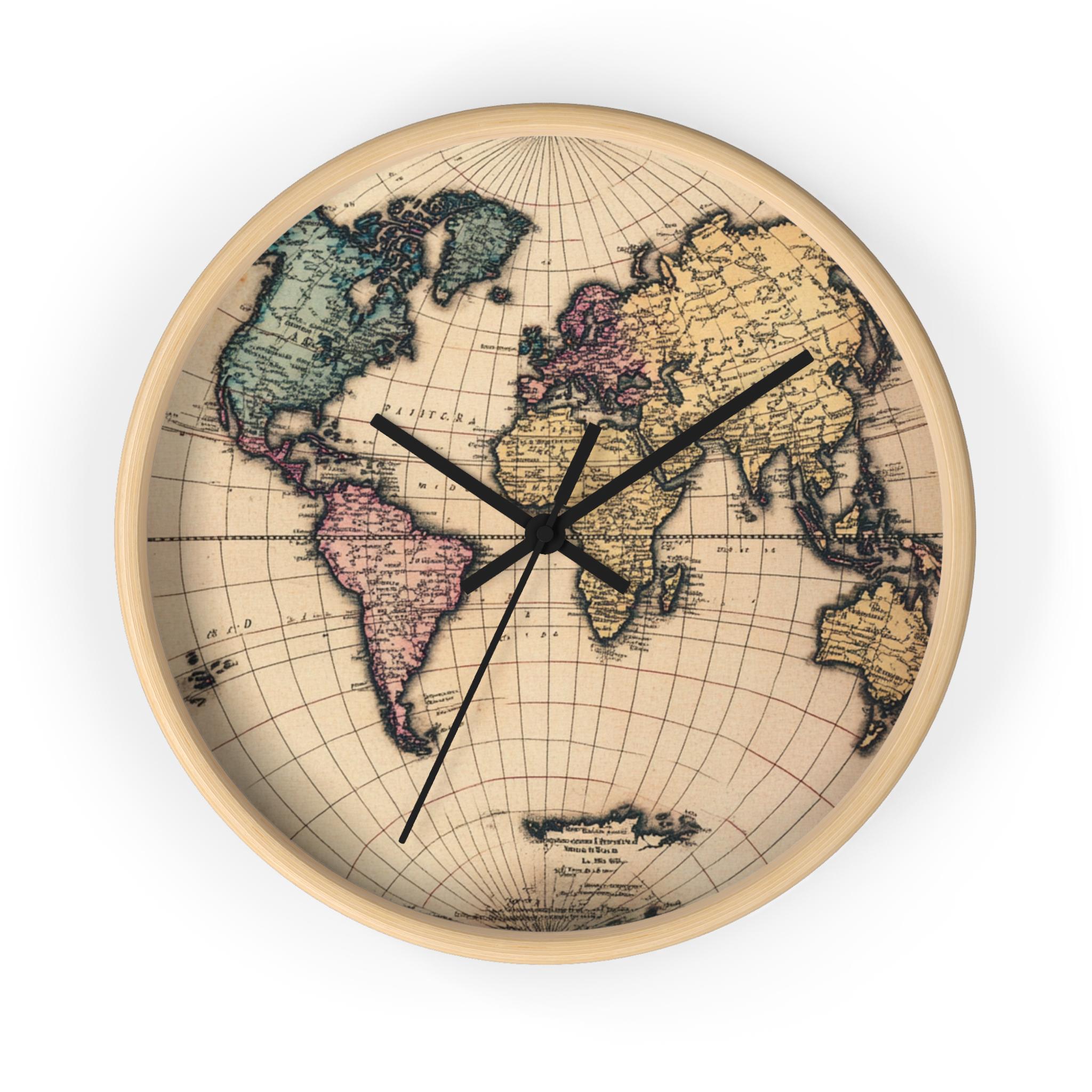 World Map Wall Clock: Geography Home Decor, Unique Traveler Gift - Etsy