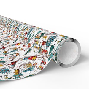 Christmas Train Wrapping Paper: Nostalgic Winter Gift Wrap, Children's Holiday Paper image 9