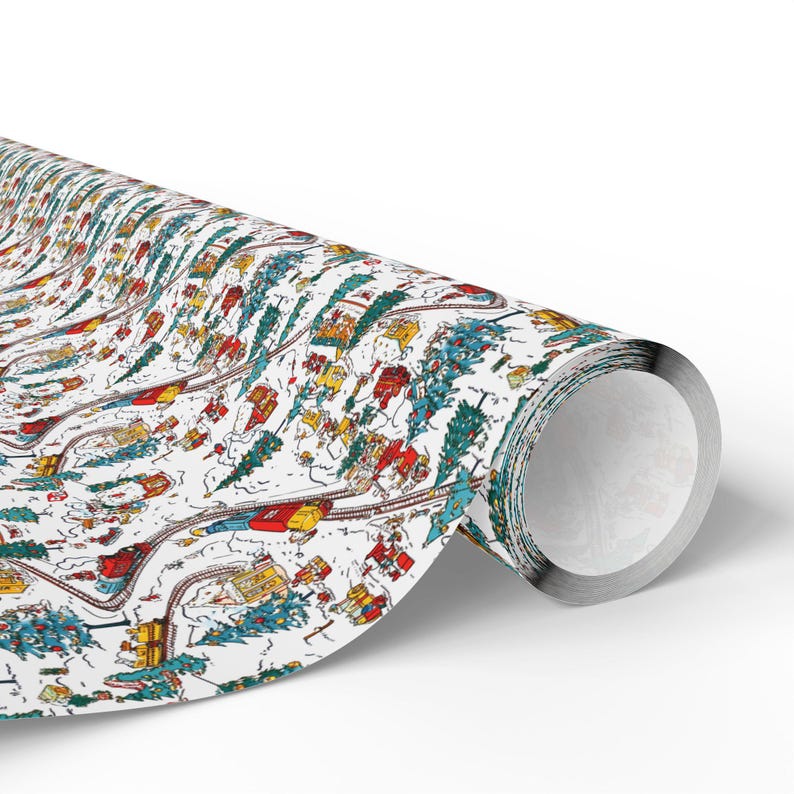 Christmas Train Wrapping Paper: Nostalgic Winter Gift Wrap, Children's Holiday Paper image 9