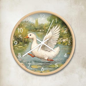 Goose nursery clock Vintage goose wall decor for kids room