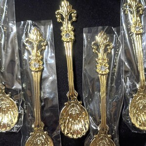 Fancy Mini Sprinkle Spoon~ 4" Gold