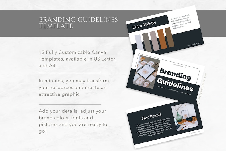 Editable Branding Guidelines Canva Template Branding Kit Etsy