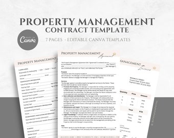 Editable Property Management Contract Template, Real Estate Property Management Service Agreement incl. Intake Form and Invoice Template