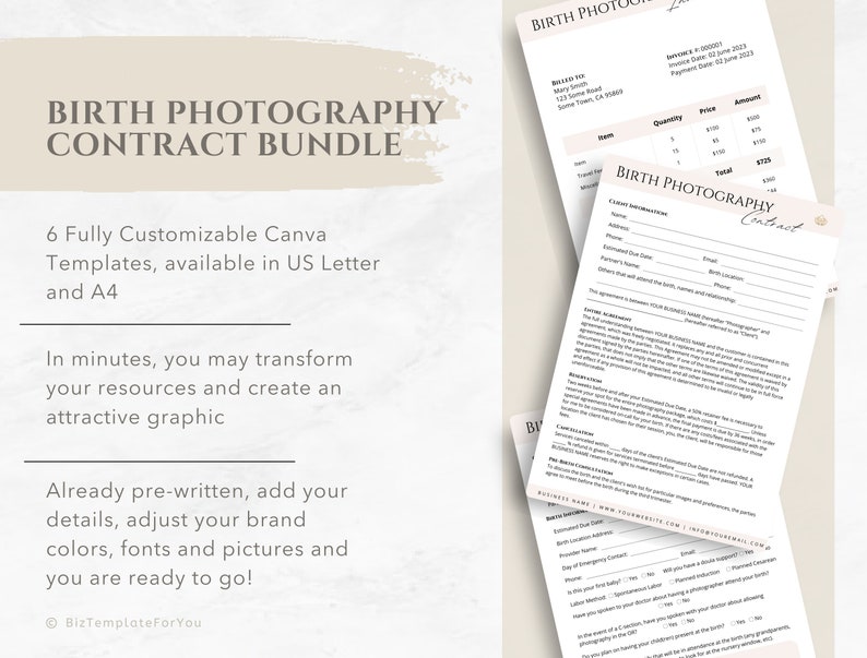 Editable Birth Photographer Contract Template Bundle Etsy Editable Birth Photographer Contract Template Bundle Etsy
