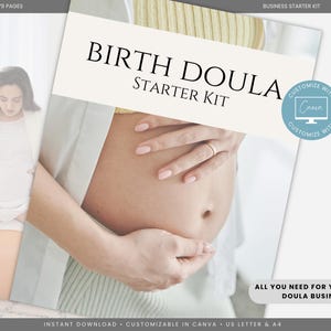 Birth Doula Business Starter Kit | 279 Editable Canva Templates | Client Forms, Contracts, Handouts, Social Media + A4 & US Letter