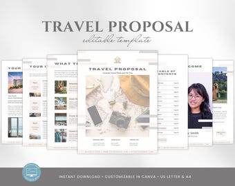 Travel Proposal Template for Travel Agents, Editable Canva Itinerary, Client Quote Template, Custom Trip Planning Proposal, Travel Advisor
