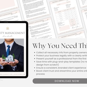 Editable Property Management Contract Template, Real Estate Property Management Service Agreement incl. Intake Form and Invoice Template image 9