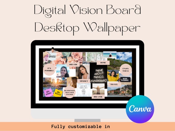 Canva Digital Vision Board Desktop Wallpaper. Envision Your | Etsy