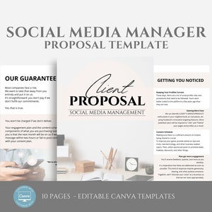 Editable Social Media Manager Proposal Template, Freelance Social Media Management Client Proposal Template, SMM Freelancer Template