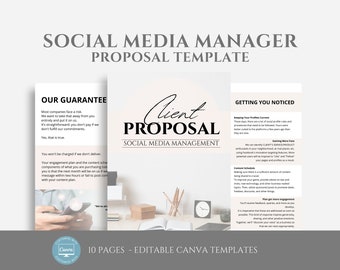 Editable Social Media Manager Proposal Template, Freelance Social Media Management Client Proposal Template, SMM Freelancer Template