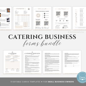 Editable Catering Business Forms Bundle, Contract Template, Catering Order Form, Catering Service Agreement, Invoice Template, Canva editabl
