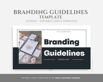 Editable Brand Guidelines Template, Branding Kit, Branding Design Guidelines Template, Brand Strategy, Style Guide Form, Business Branding