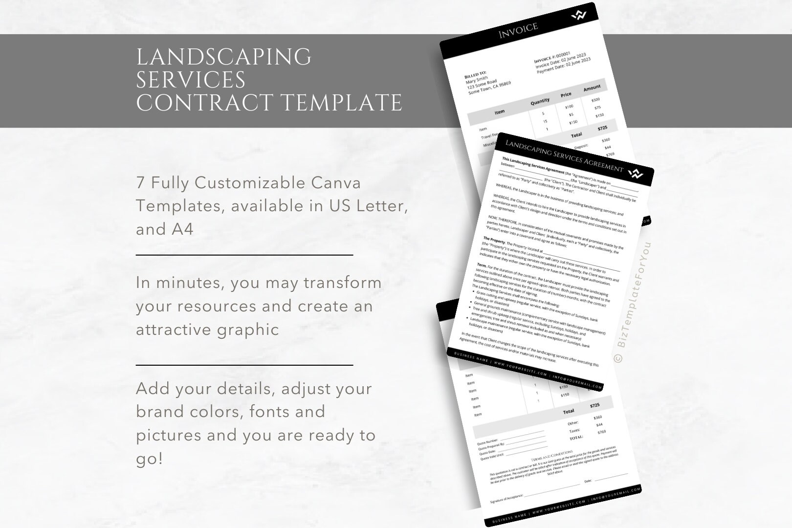 Editable Landscaping Contract Template Professional - Etsy