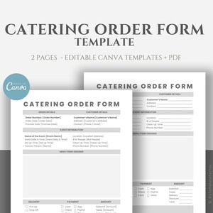 Caterease Kitchen Order Prints Editable Catering Order Form Template, Printable Catering Order Form ...