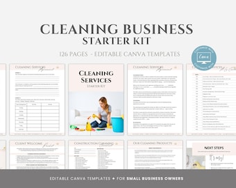 Editable Cleaning Business Starter Kit - all Cleaning Business Templates in one spot. Canva Templates for Cleaners, Housekeepers&Maids