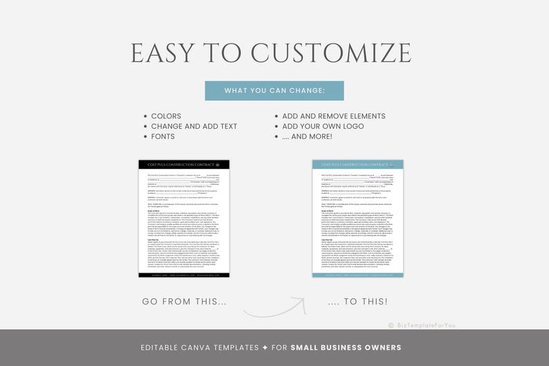 Editable Cost Plus Construction Contract Template, Construction ...