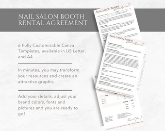 Editable Nail Salon Booth Rental Agreement, Professional Booth