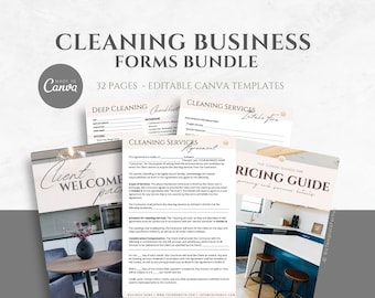Cleaning Services Contract Bundle, All Cleaning Business Forms in one spot. Easily editable Canva Templates for Cleaners, Housekeepers&Maids