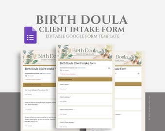 Editable Birth Doula Client Intake Form Template, Doula Business Forms, Doula Paperwork, Editable Contracts, Google Forms Template