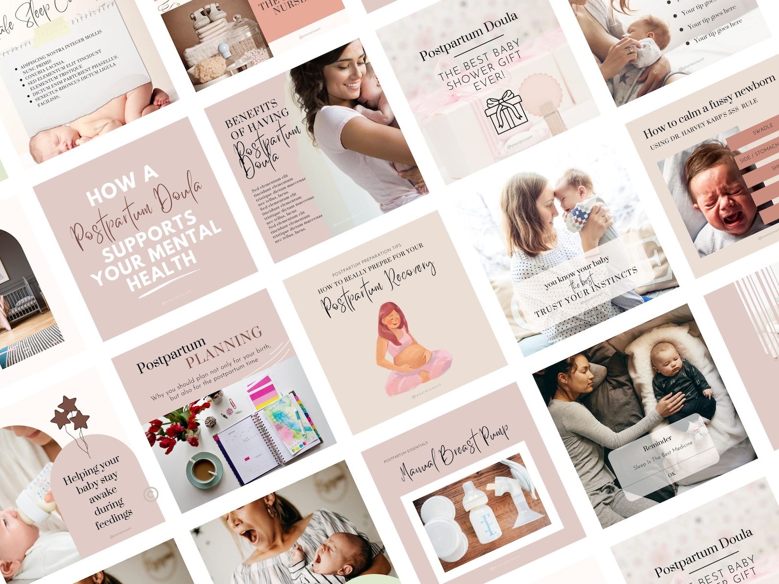 50 Instagram Templates for Postpartum Doulas Doula Business Etsy