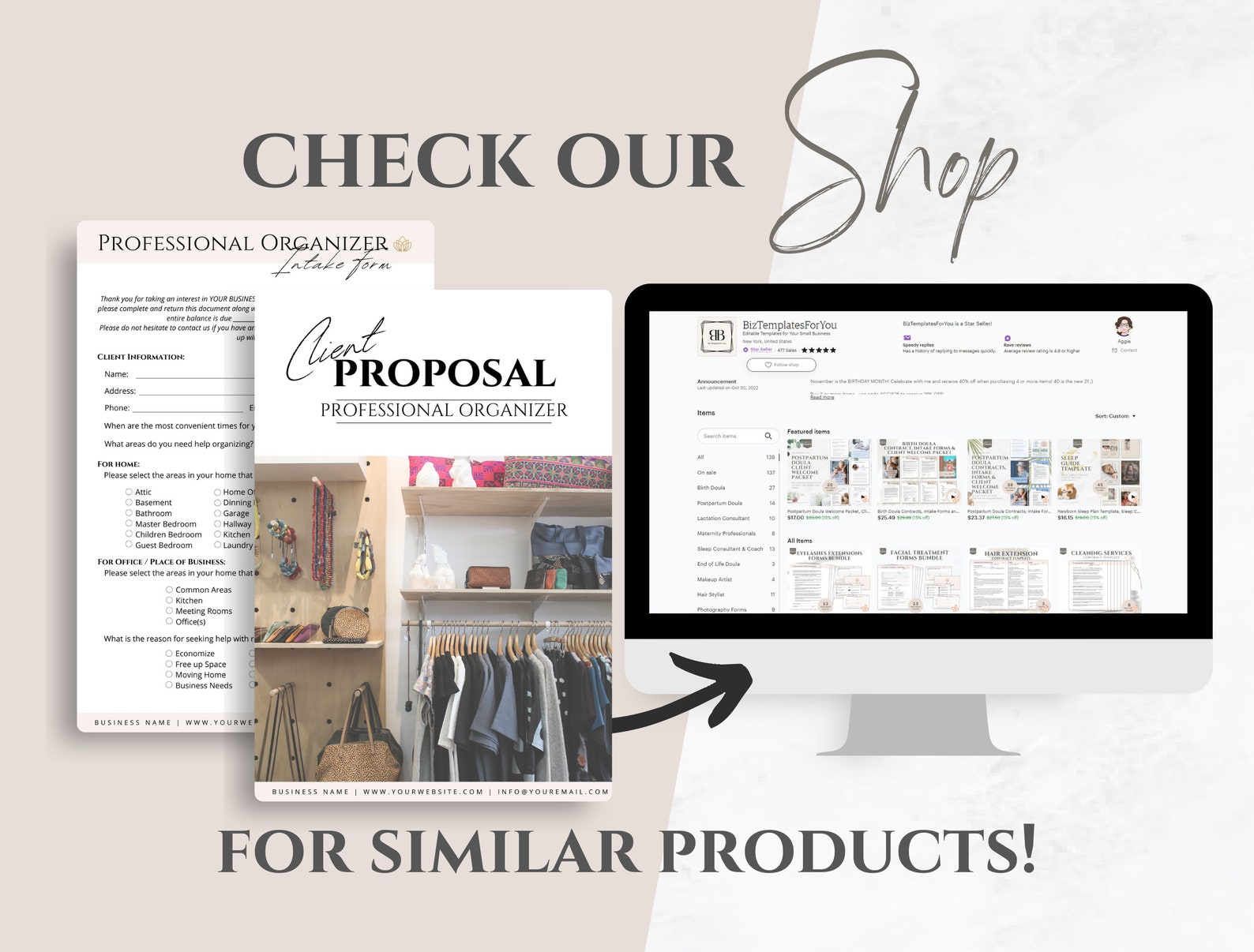 Editable Professional Organizer Forms Bundle Organizing Etsy