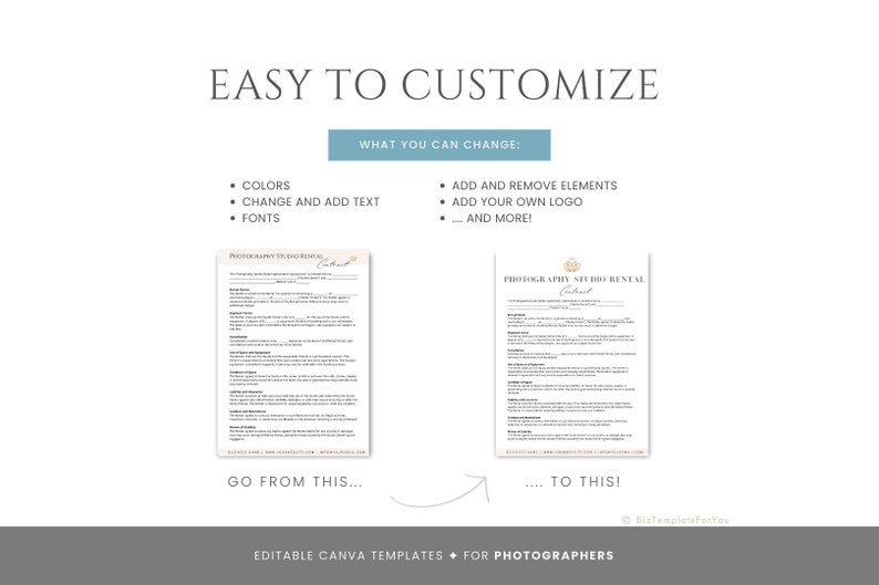 Editable Photography Studio Rental Agreement, Studio Rental Contract