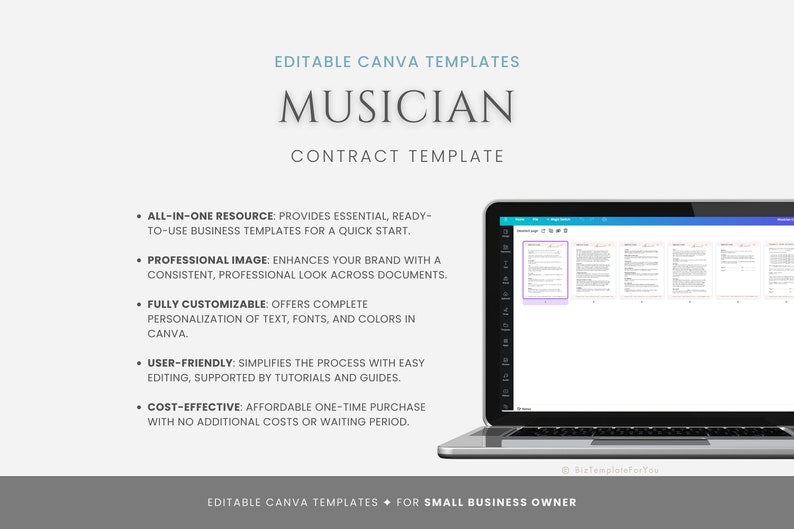Editable Musician Contract Template, Music Artist Service Agreement