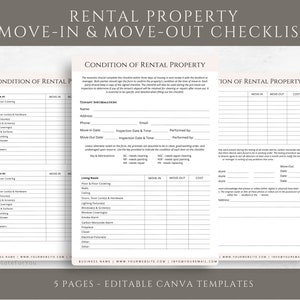 Editable Rental Property Move In/out Checklist Professionally - Etsy