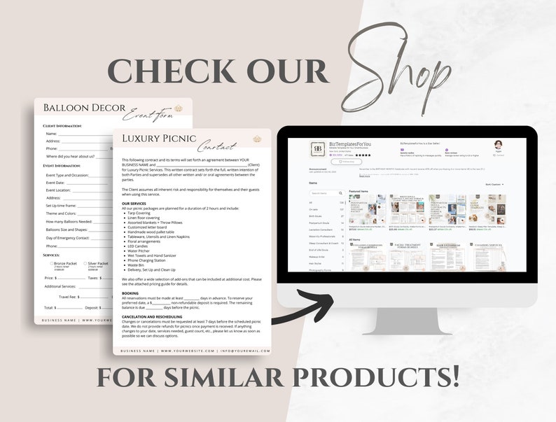 Editable Event Decor Rental Agreement Party Equipment Rental Etsy