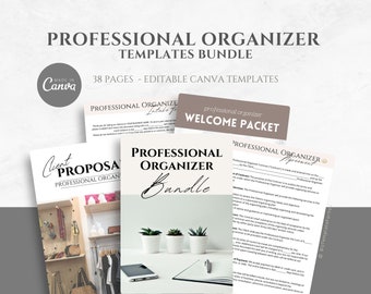 Editable Professional Organizer Forms Bundle, Organizing Service Agreement, Intake Form, Client Welcome Packet, Proposal and more, Canva