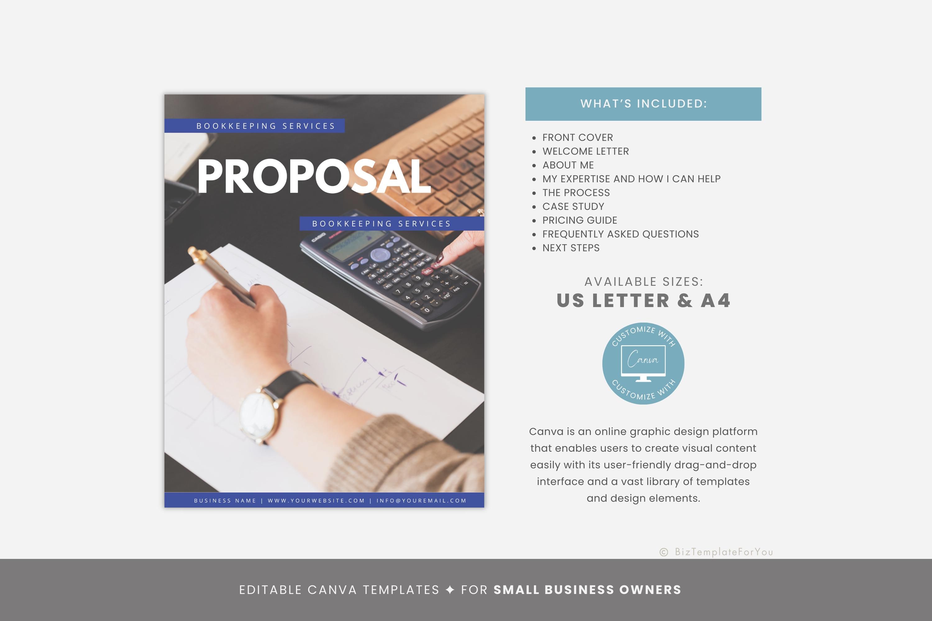 Editable Bookkeeping Services Proposal Template, Freelance Bookkeeper ...