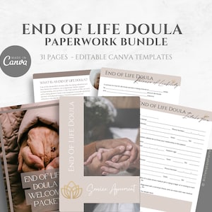 Editable End of Life Doula Paperwork Bundle, Client Welcome Packet Template, Death Doula Contract, Intake Form, Doula Information Booklet