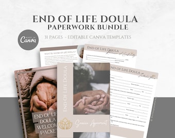 Editable End of Life Doula Paperwork Bundle, Client Welcome Packet Template, Death Doula Contract, Intake Form, Doula Information Booklet