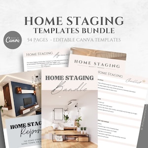 Editable Home Staging Business Templates Bundle, Property Staging Checklist, Real Estate Home Staging Service Business Forms, Canva editable