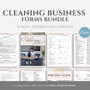 Cleaning Services Contract Bundle, All Cleaning Business Forms in one spot. Easily editable Canva Templates for Cleaners, Housekeepers&Maids