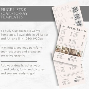 Editable Scan to Pay Template, Small Business Price List Canva Template ...